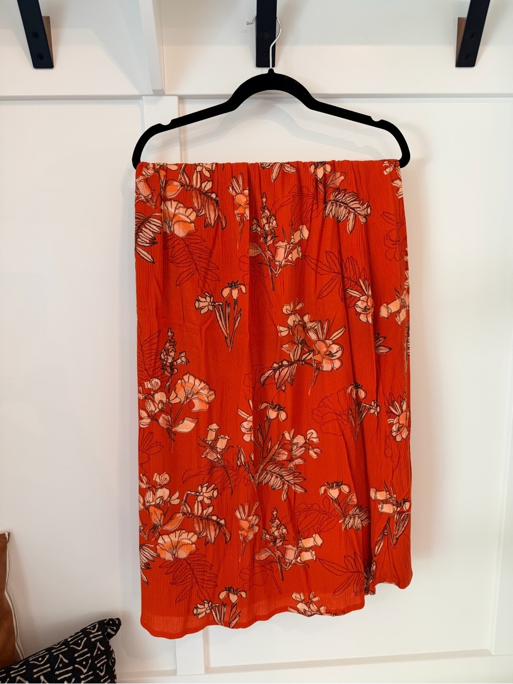 Sseko Reversible Chiffon Skirt in Floral Orange